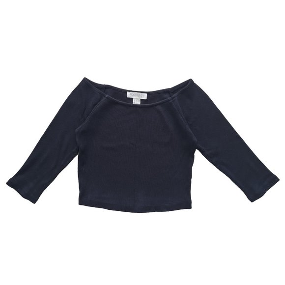Size- S, Forever 21 black crop off-shoulder knitted top - Picture 5 of 6